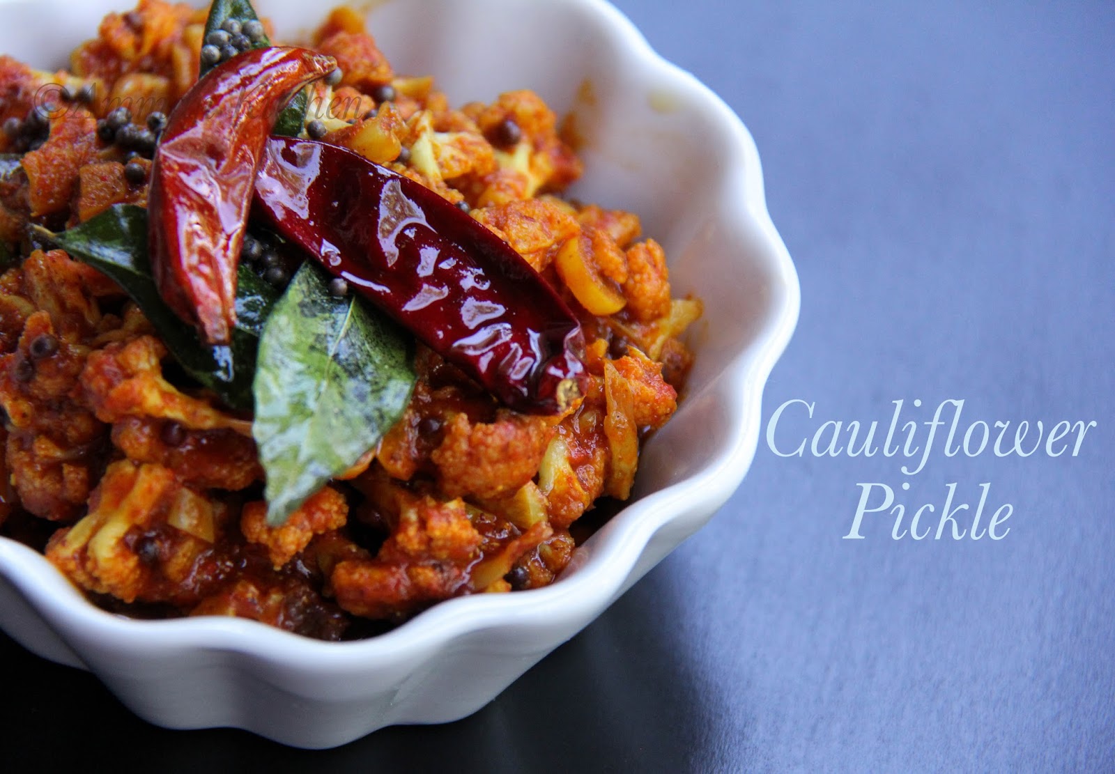 Cauliflower Pickle Indian Food Recipes Ammaji Kitchen