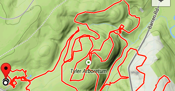 Tyler Arboretum Trail Map Southeastern Pa Hiking Tyler Arboretum