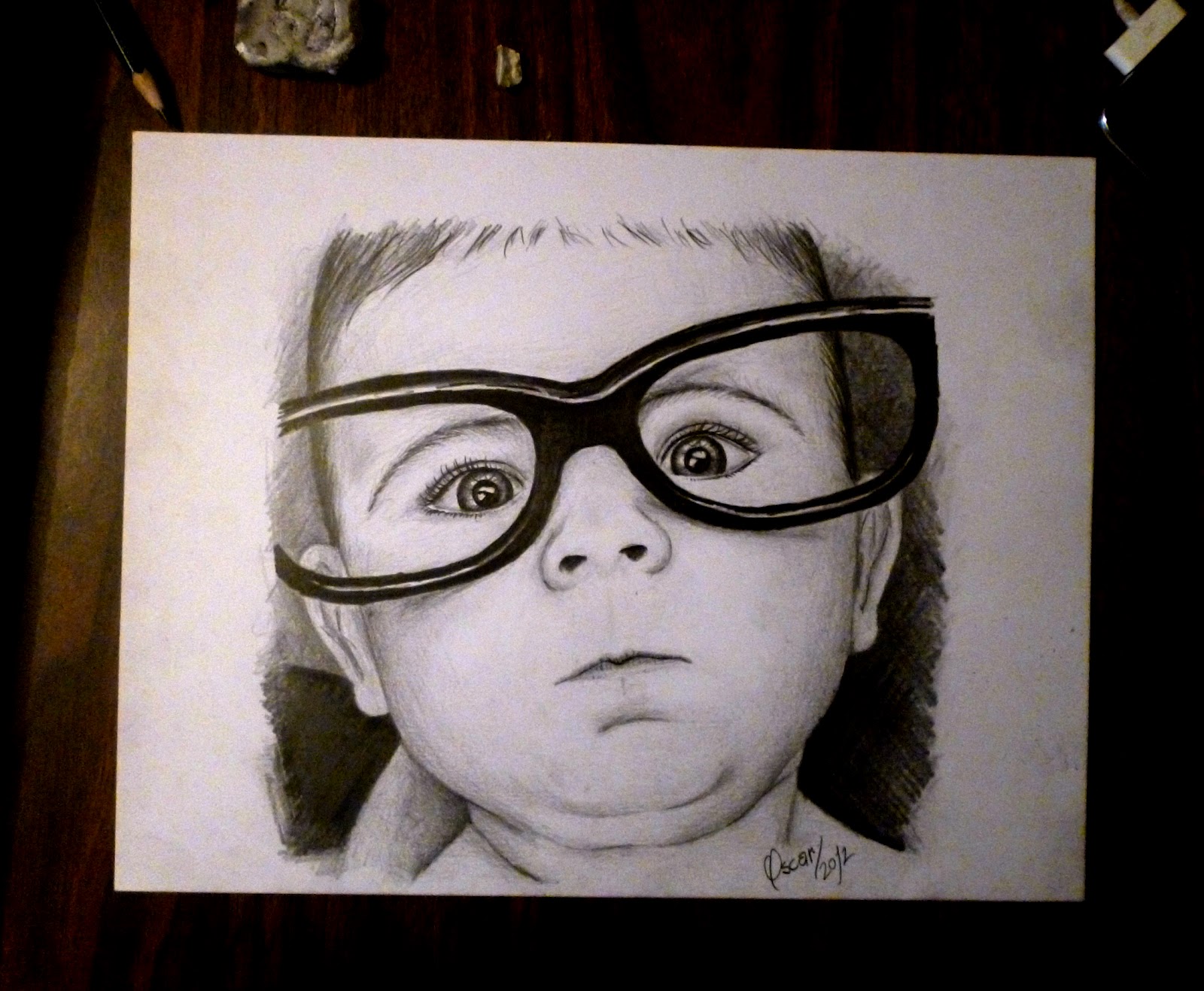 dibujo de bebe a lápiz pencil drawing of baby