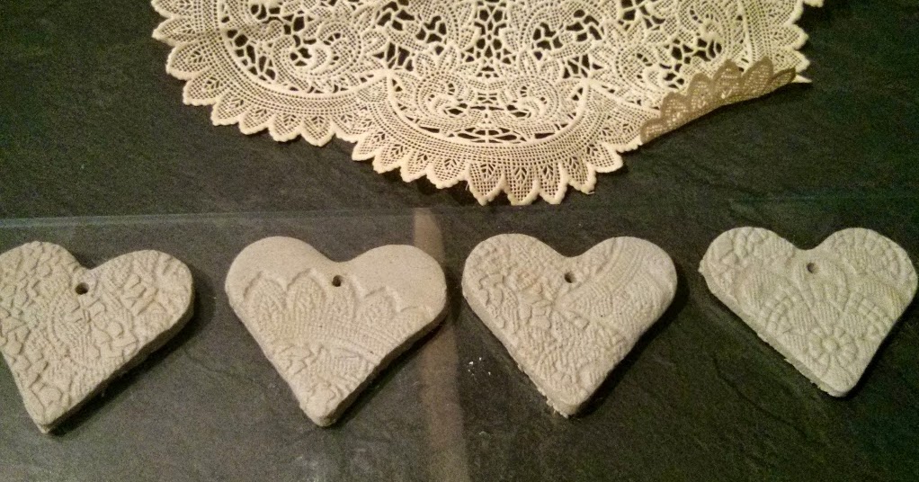 lightly enchanted Clay Doily Hearts