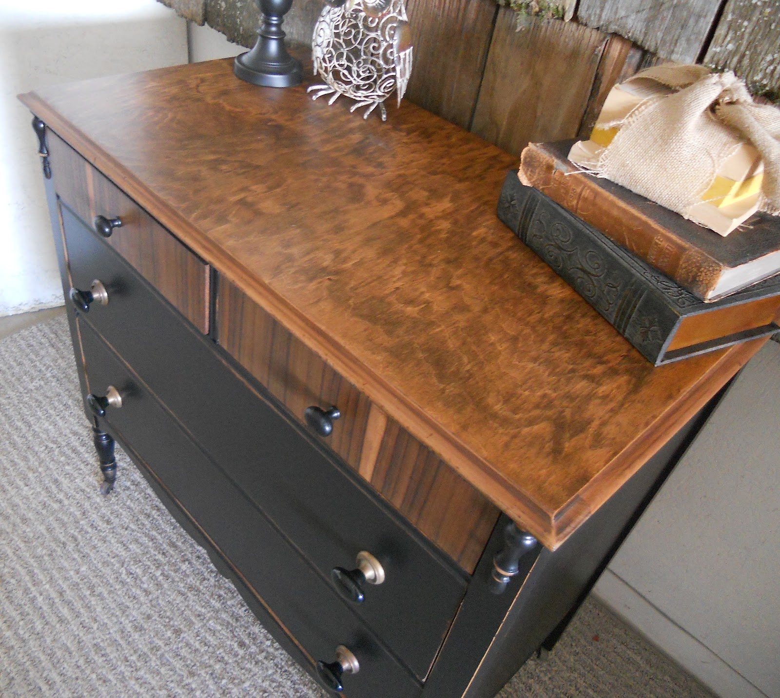 createinspire: Antique dresser black & wood