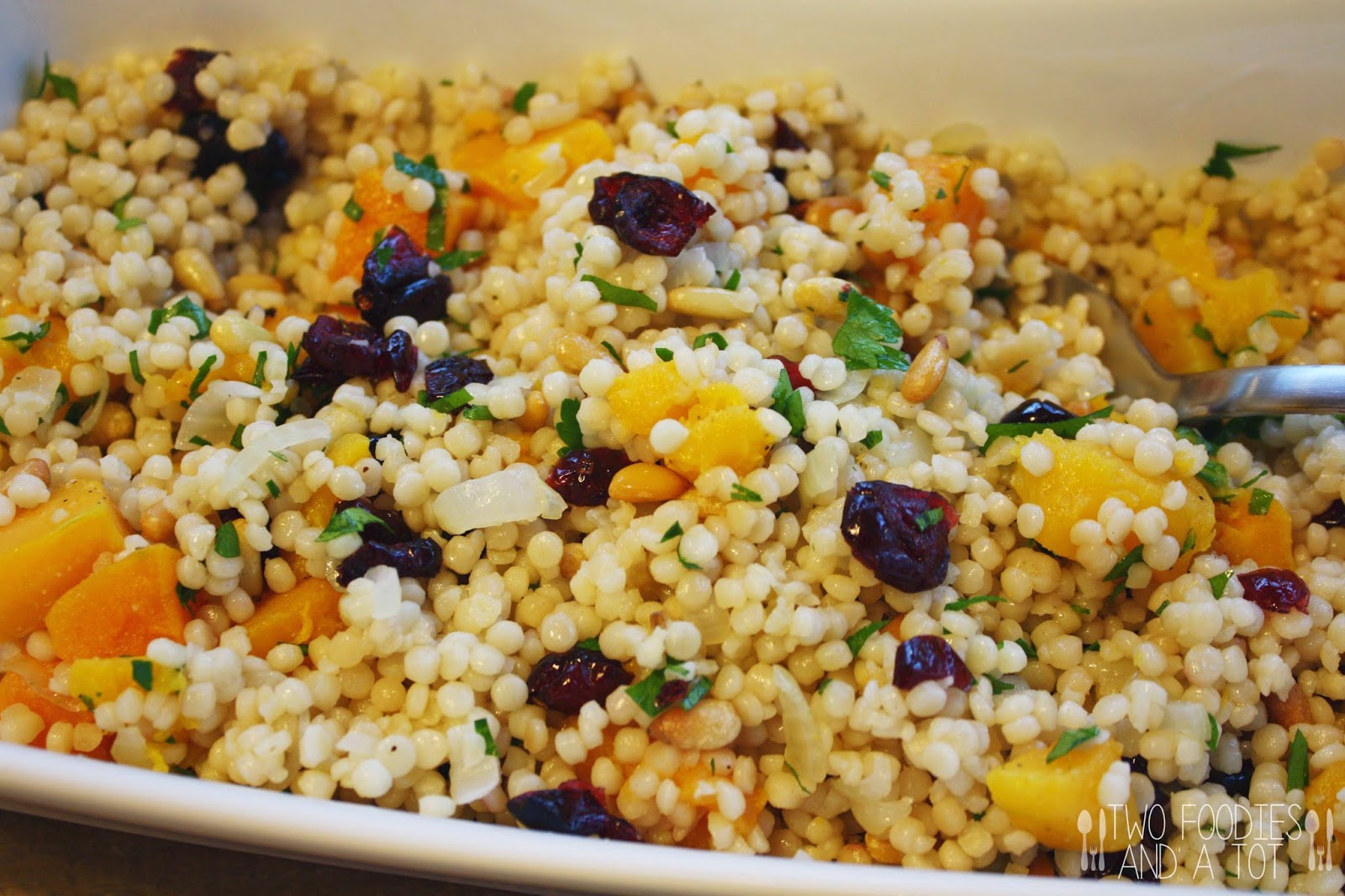 Two foodies and a tot Butternut squash & Israeli couscous salad