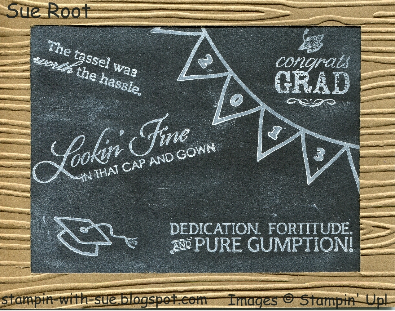 Stampin' With Sue Chalkboard Graduation Card (LNS Challenge 221)