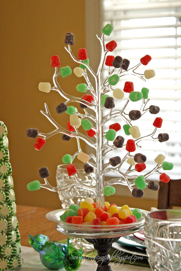 Spearmint trees and a candy tablescape