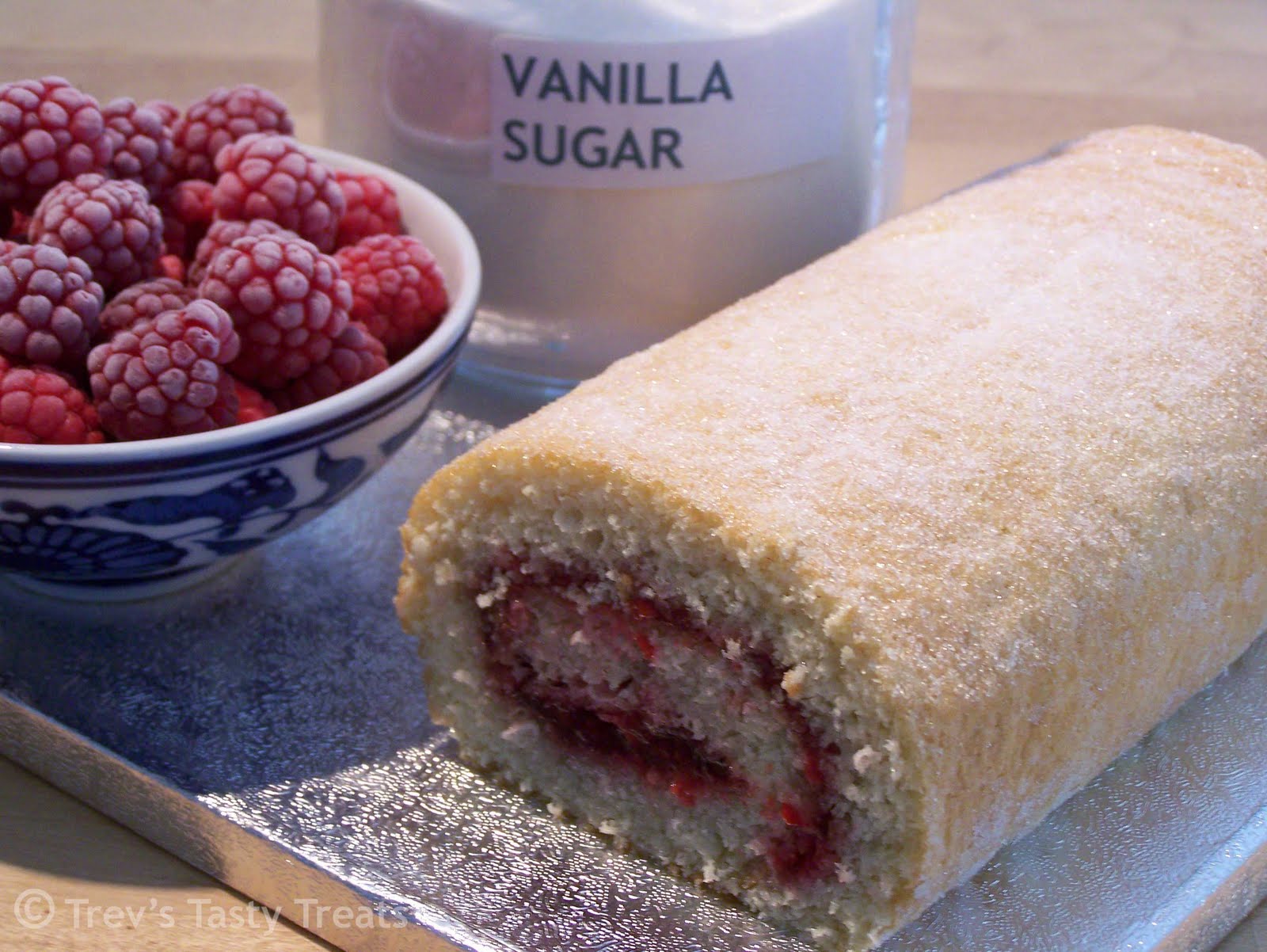 Trev's Tasty Treats Raspberry Swiss Roll