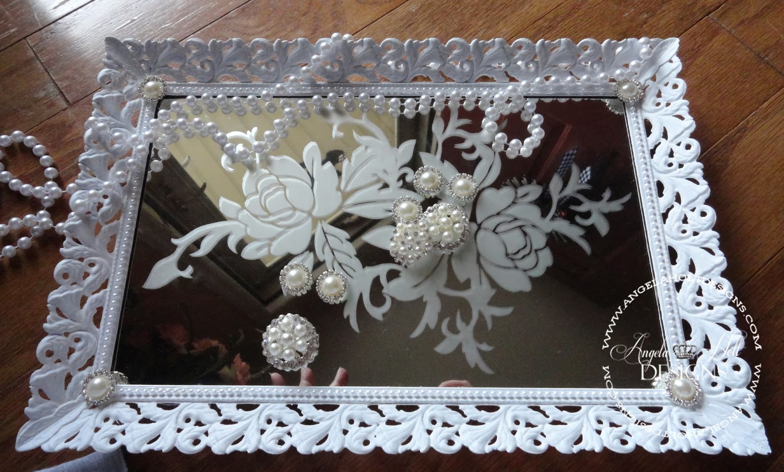 Angela Holt Designs Etched Glass Jewelry Tray