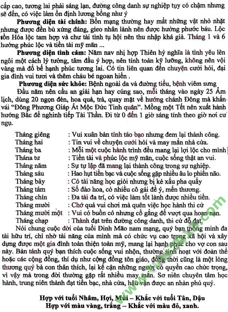 tuổi đinh mao nam mạng năm 2013 tu vi 2013 tuổi mao nam mạng