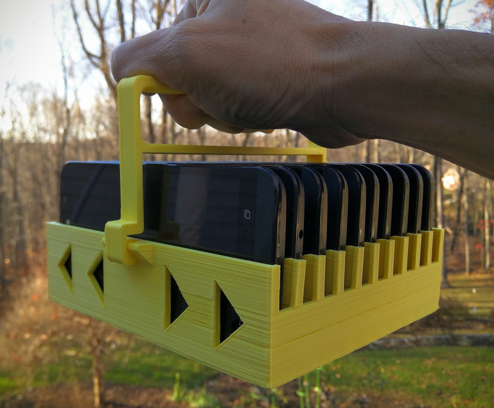 Maker Club 3D Printed Phone Rack charge and organize 5 or 10 phones
