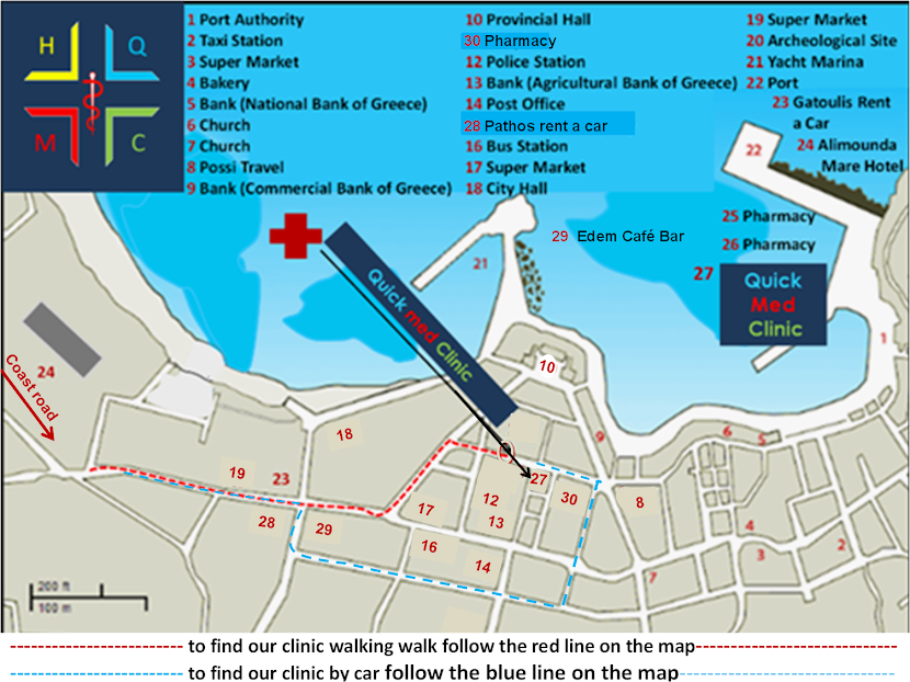 Map: the way to QUICK MED CLINIC