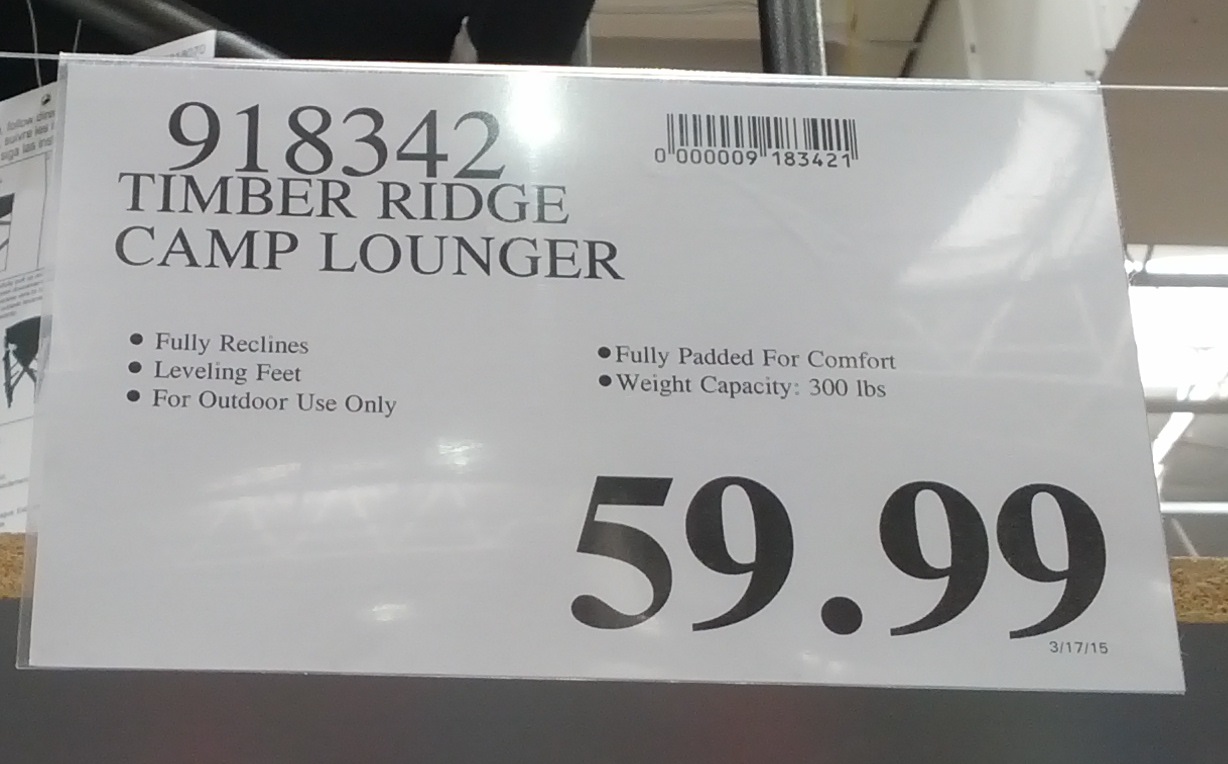 Timber Ridge Camp Lounger Chair Costco Weekender
