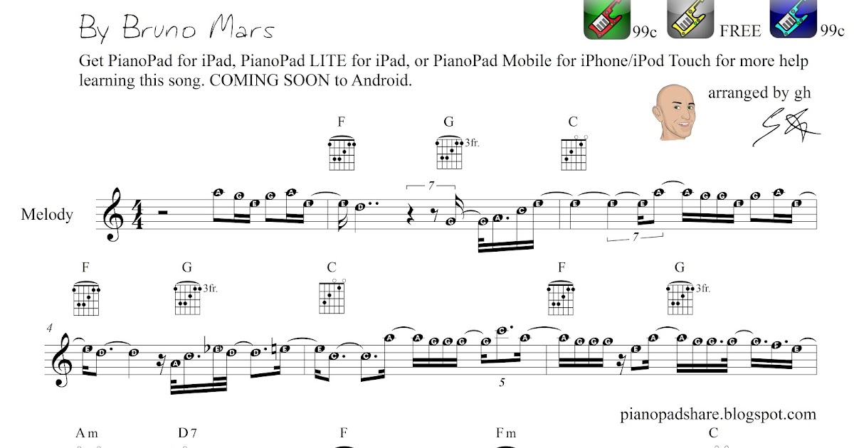 Pianopad Upload Community When I Was Your Man By Bruno Mars Uploaded By Gh