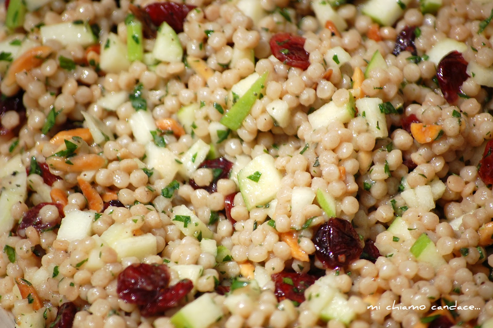Mi Chiamo Candace... Israeli Couscous Salad with Apples, Cranberries