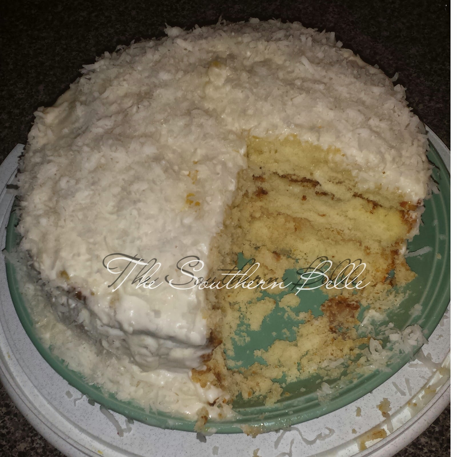 The Southern Belle Cooks Pineapple Coconut Cake