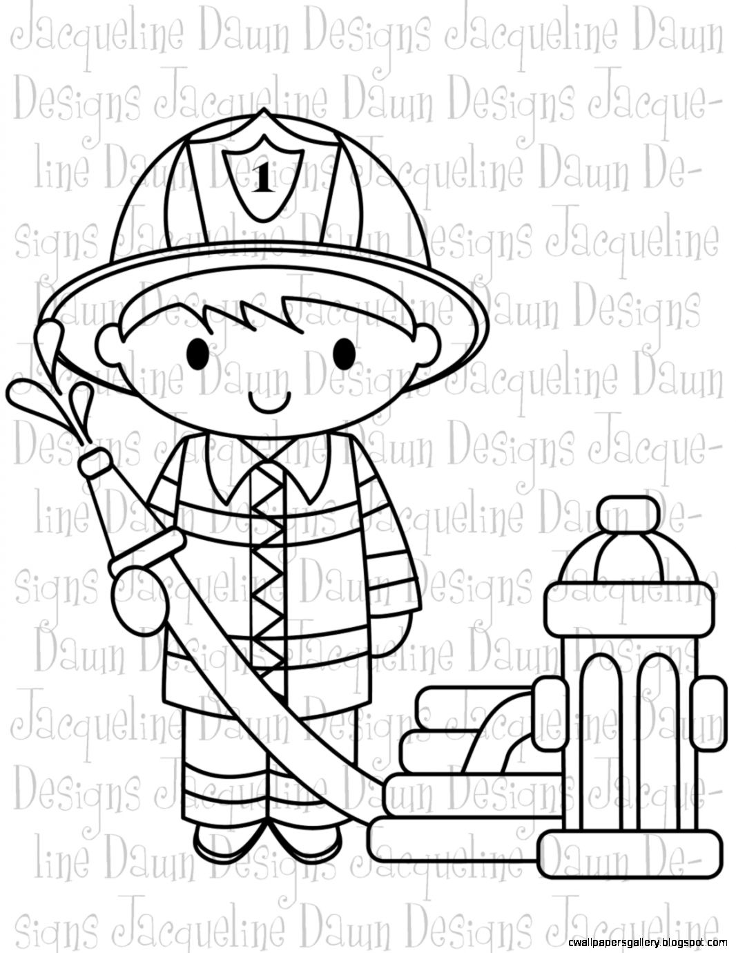 Fire Fighter Clip Art Black And White
