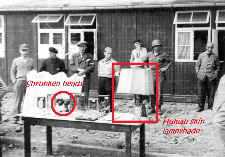 Holocaut scientific miracle A shrunken head's hair and moustache can