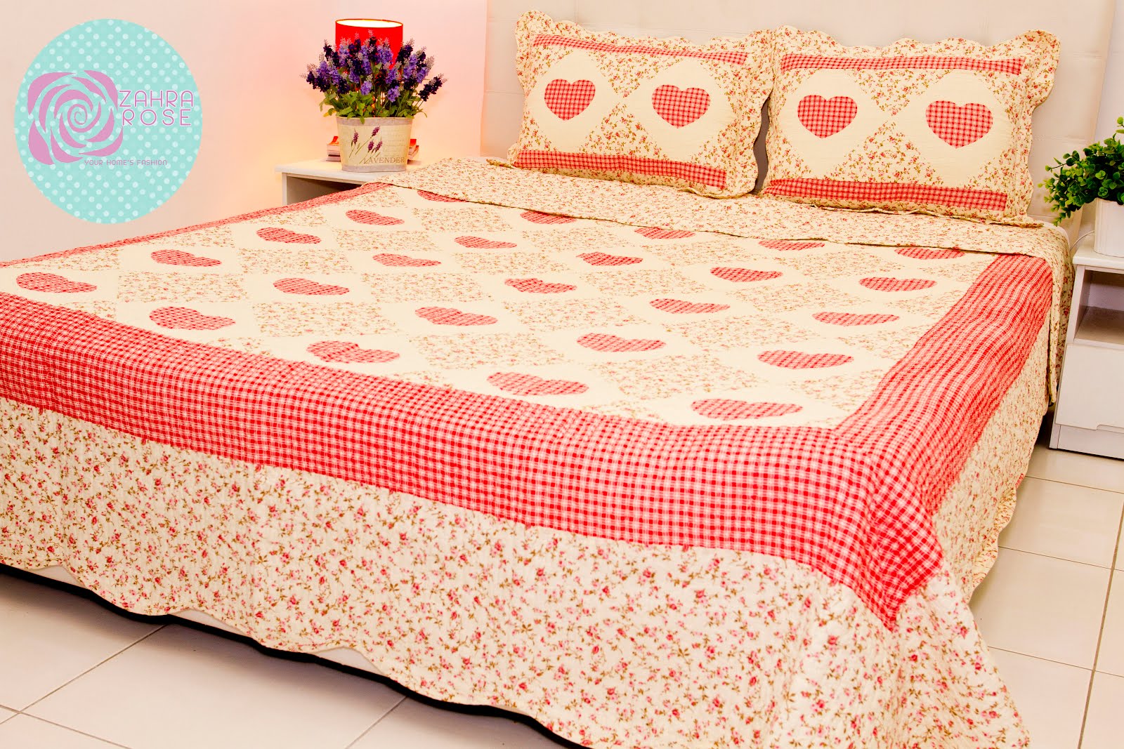 Zahra Rose Design (Cotton Patchwork Bed sheet) COTTON PATCHWORK