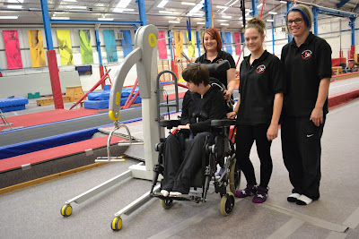 Jade with the Trampoline Hoist Basingstoke Gymnastics Club - Trampoline Hoist