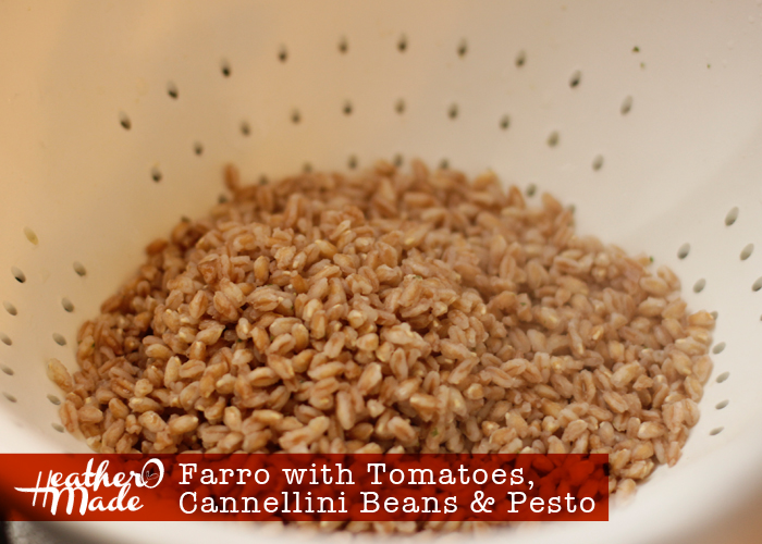 Heather O Made Farro with Tomatoes, Cannellini Beans & Pesto