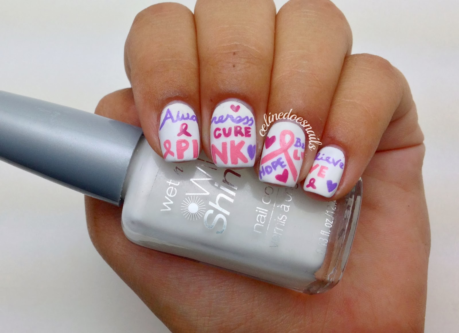 Nails By Celine Breast Cancer Awareness Nail Art