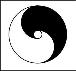 Yin yang symbol with 3 parts