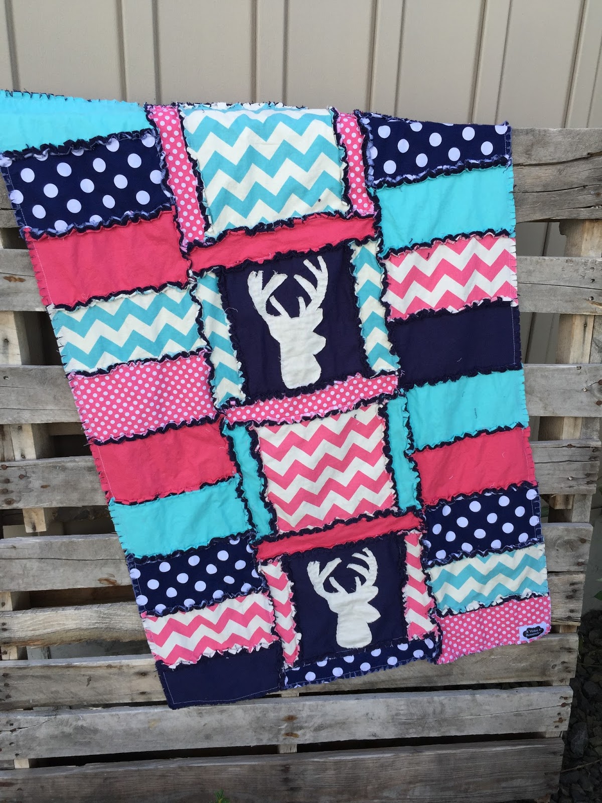 Woodland Baby Girl Quilts and Nursery Bedding with Deer Heads A