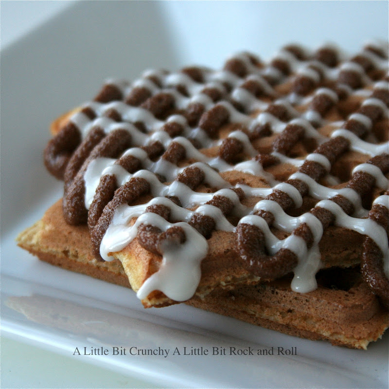 A Little Bit Crunchy A Little Bit Rock and Roll Cinnamon Roll Waffles