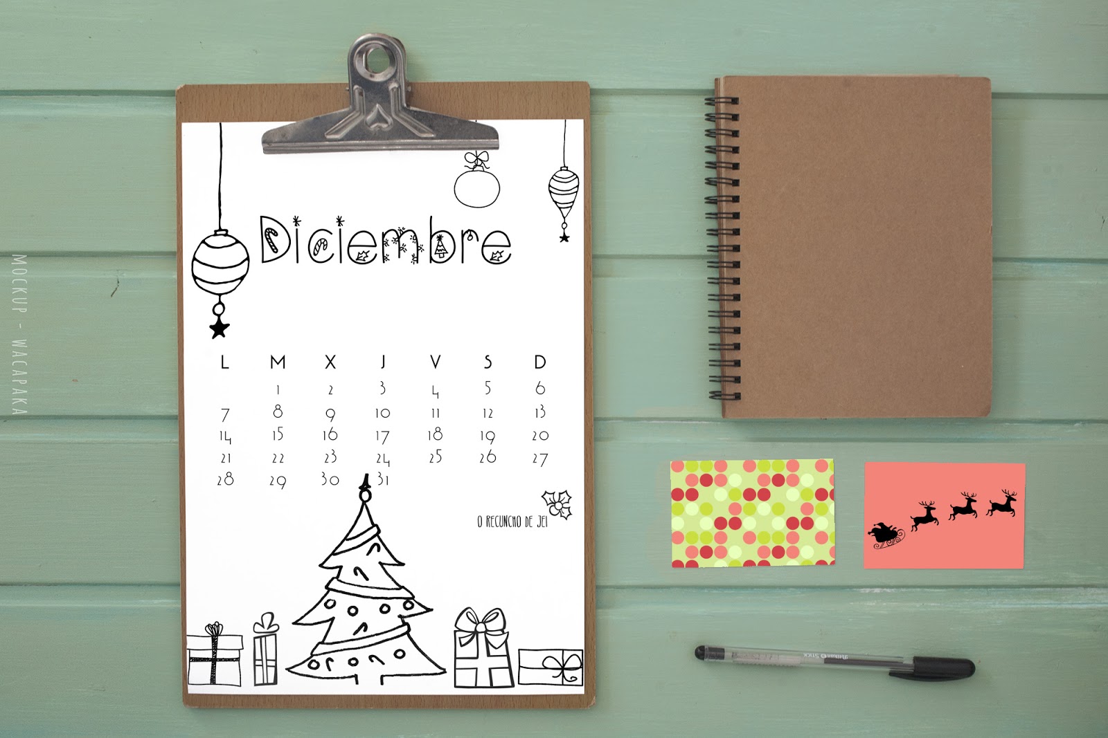 calendario diciembre 2015 para imprimir