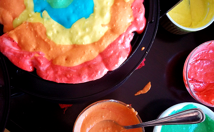 Rainbow Waffles for Color Education or St Patty's Day