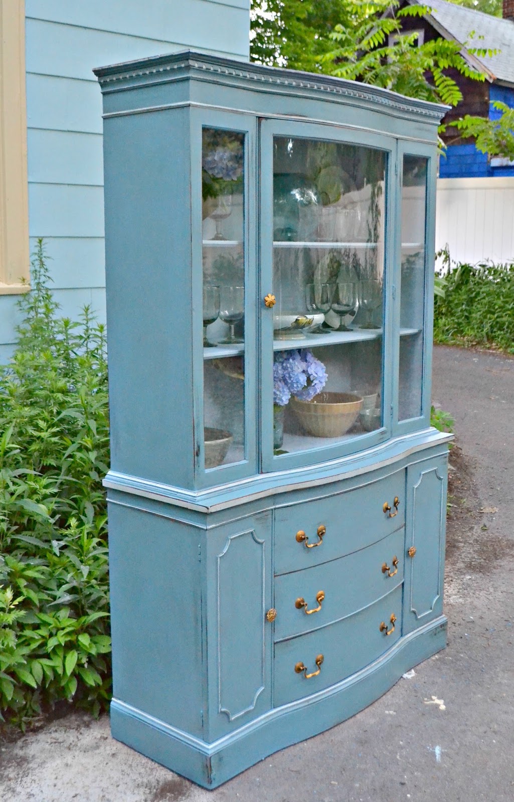 Heir and Space An Antique China Hutch in Blue