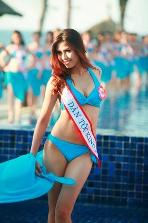 Ngắm các thí sinh hoa hậu các Dân tộc VN trong phần thi áo tắm