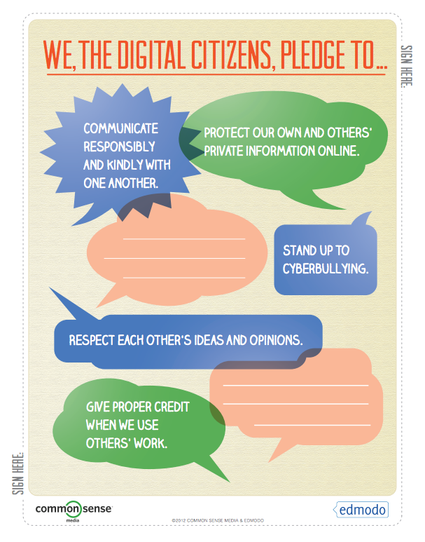 A Digital Citizenship Guide from Edmodo and Common Sense Media Free Technology For Teachers
