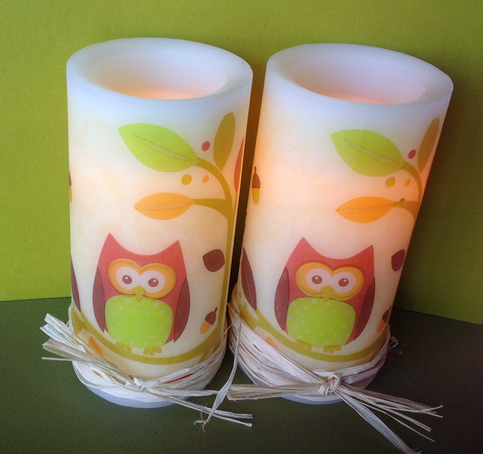 Eva's Scraps N' Cards Owl Candle & Card Set