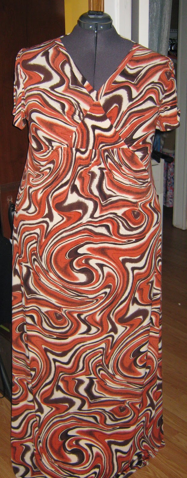Muse Natalie Orange ITY Maxi Dress www.sewplus.blogspot.com