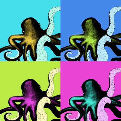 Warhol style octopus art