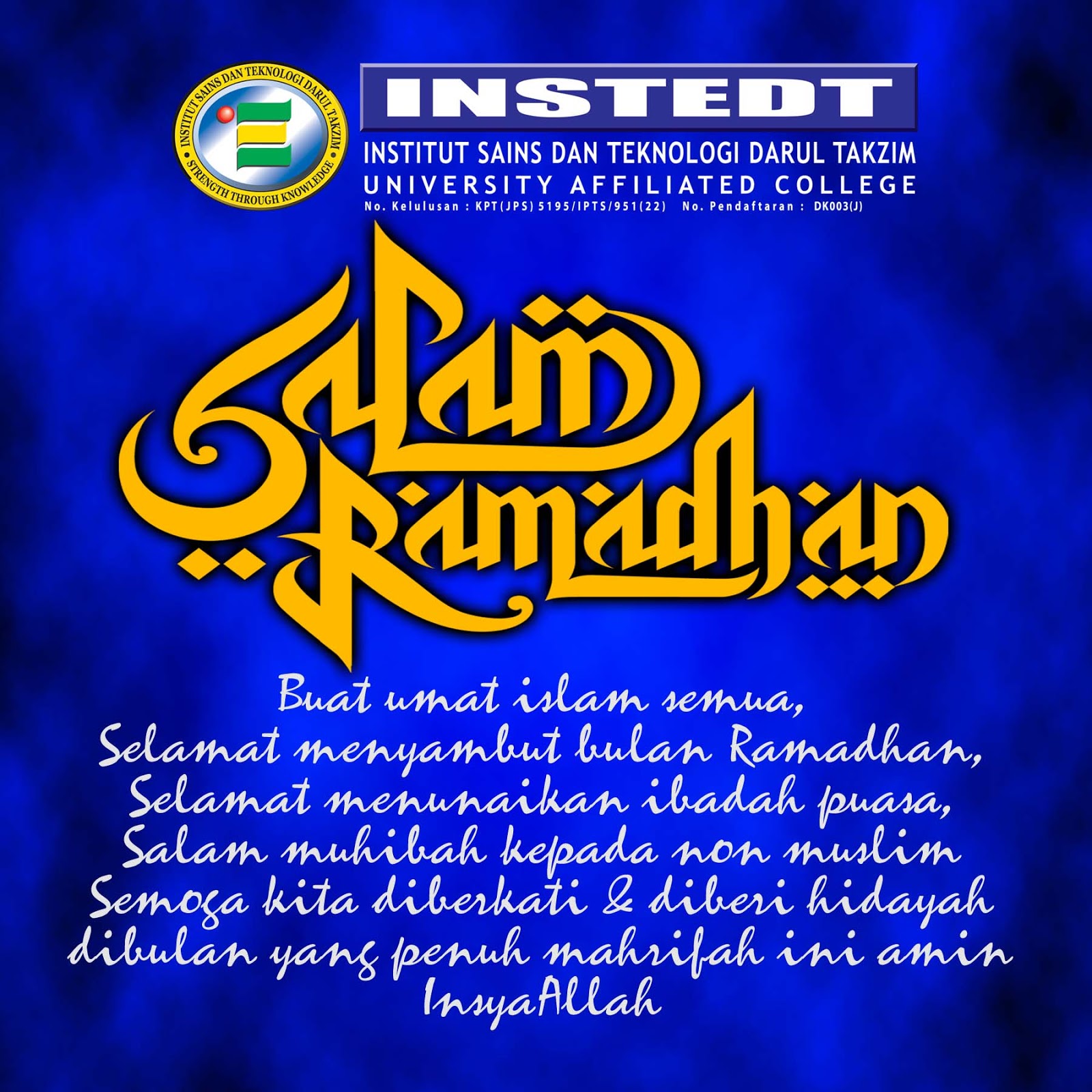 INSTEDT: Selamat Menyambut Bulan Ramadhan