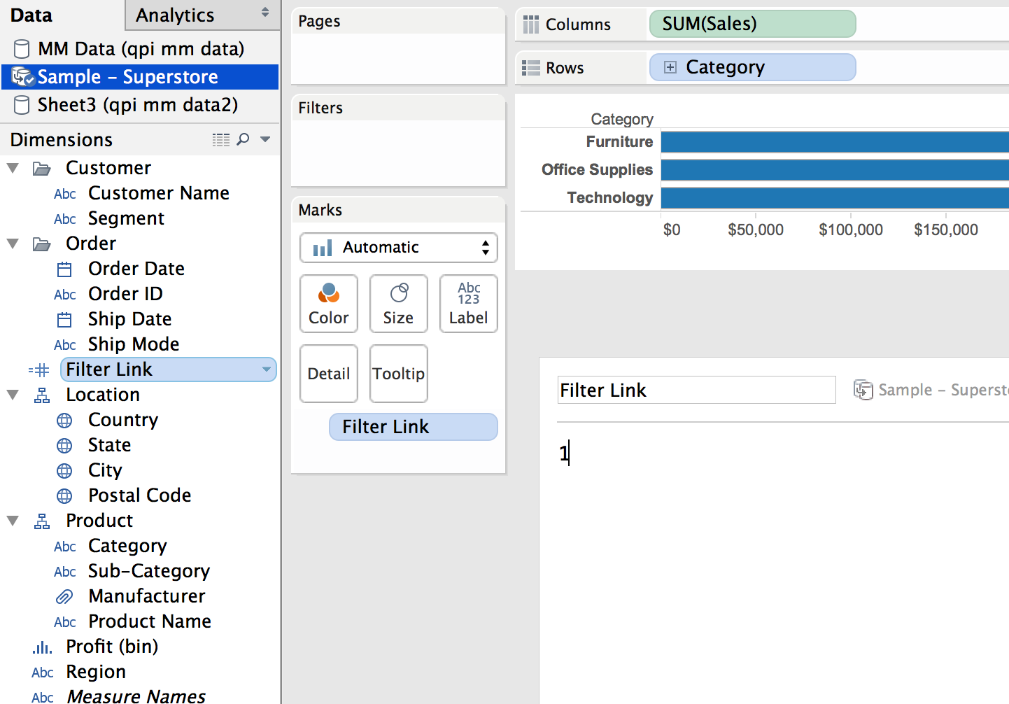Tableau Zen Override Tableau Action Filters Using Other Action Filters