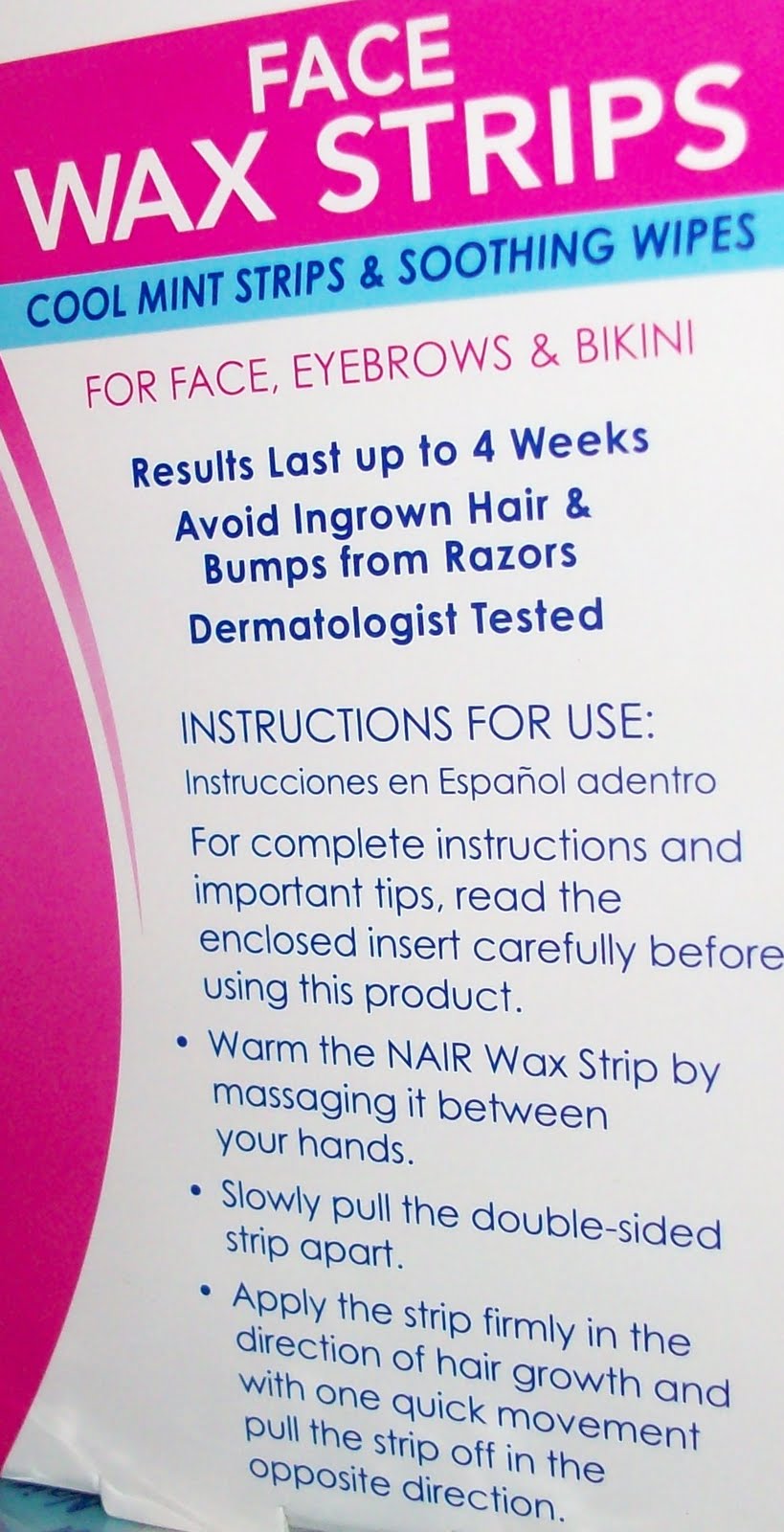 nair hair wax strips face instructions remover mrs