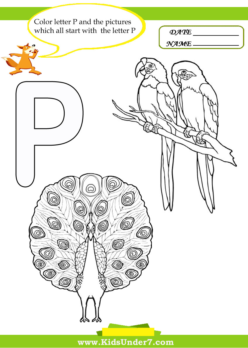 worksheet Letter P Worksheets For Preschool kids under 7 letter p worksheets and coloring pages o q pages
