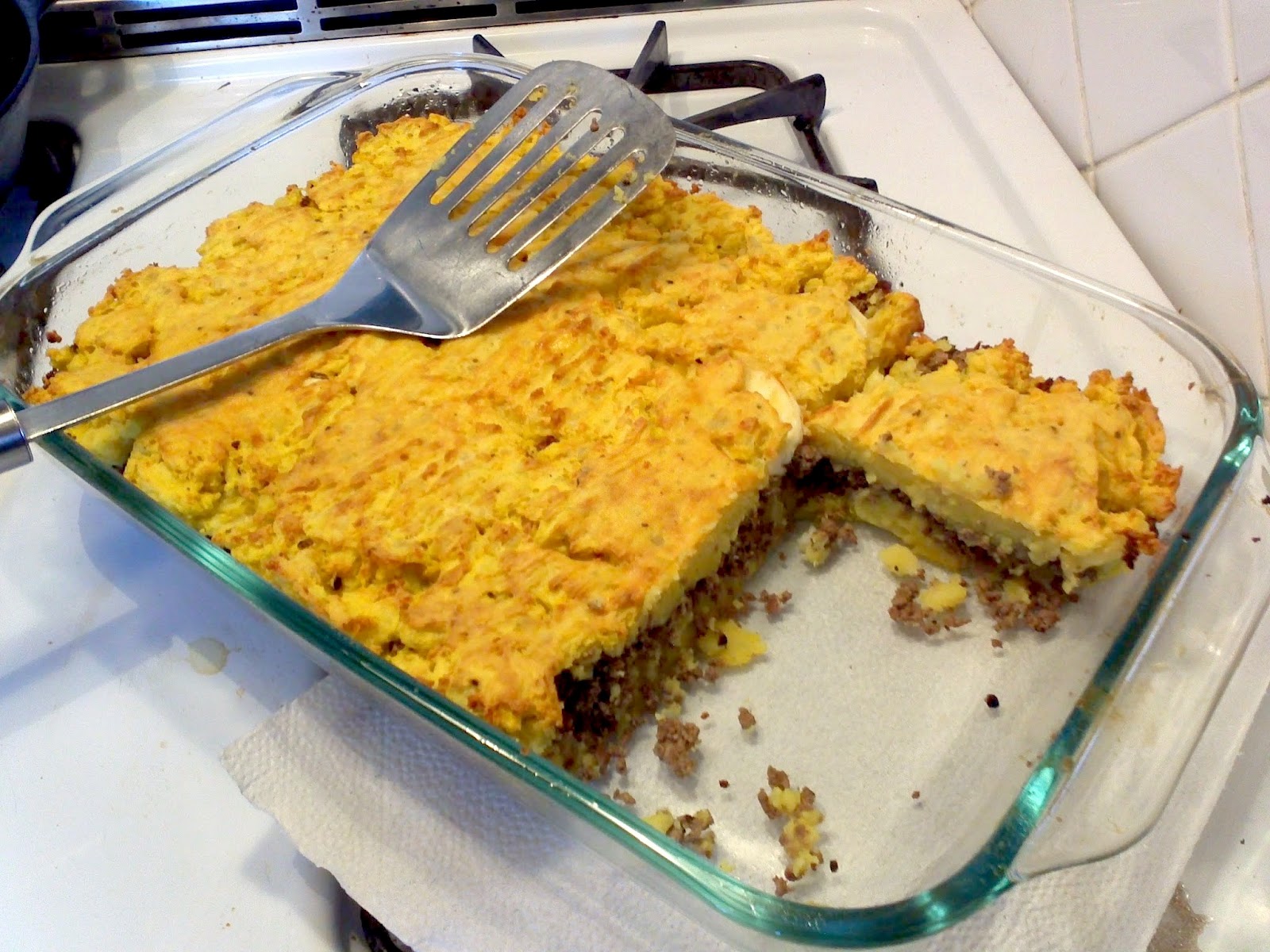 Recipes by the Haggis and the Herring Mama's Pastel (Moroccan Shepherd's Pie)