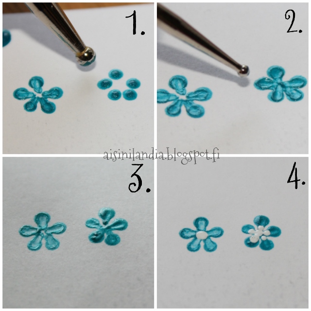 Adventures in Sinilandia Tutorial Dotting tool flower nail art