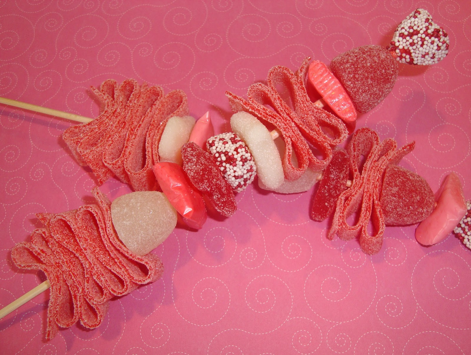 Valentine's Candy Skewers Dip it in Chocolate