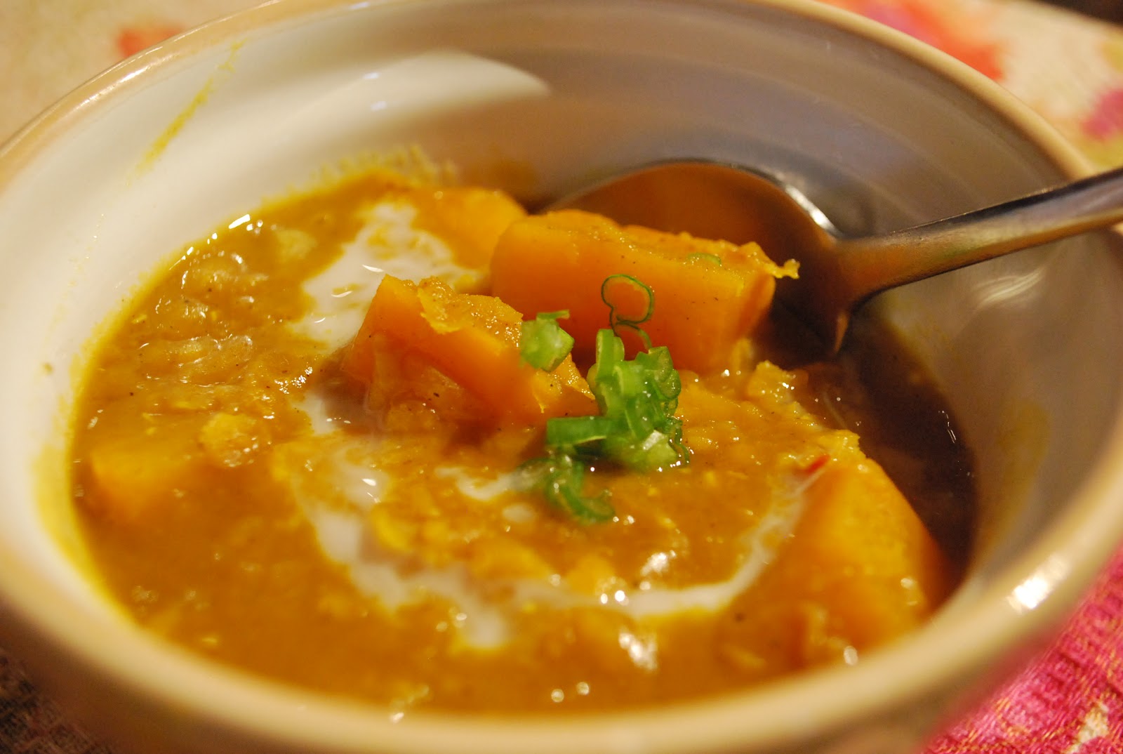 Kūlia cooks! Rustic Pumpkin and Red Lentil Curry with Coconut Milk