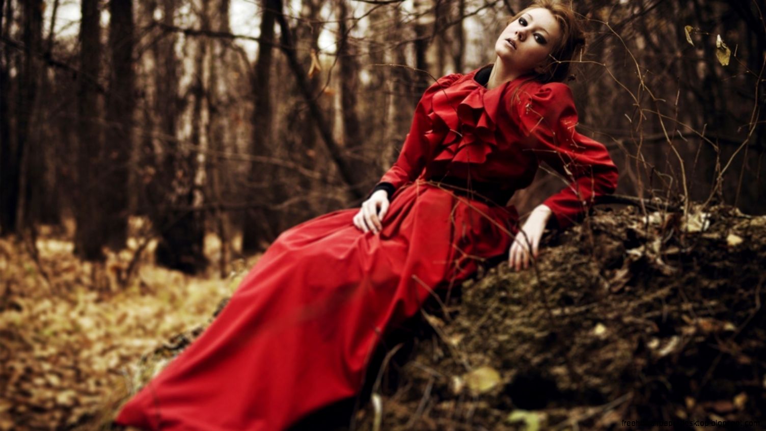 Girl Forest Dress Red Fashion Hd Wallpaper Best Desktop Wallpapers Girl Forest Dress Red Fashion Hd Wallpaper Best Desktop Wallpapers