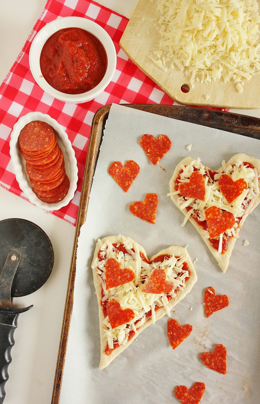 Valentine's Day Heart Pizzas