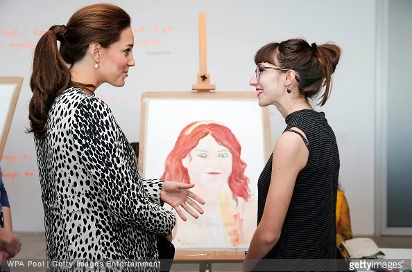 Catherine, Duchess of Cambridge talks with an art student at the Turner Contemporary gallery on March 11, 2015 in Margate, England. 