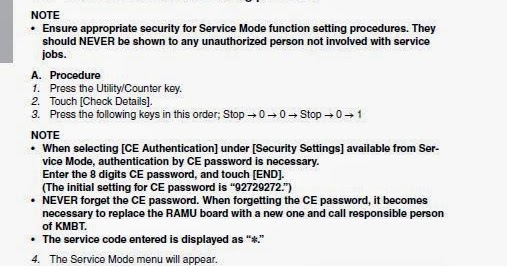 Konica Minolta Service Manual: How to reset the fusing unit - Bizhub C200