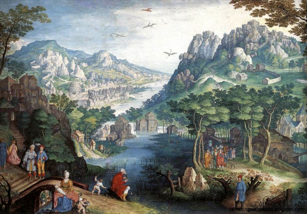 Mountain Landscape with River Valley and the Prophet Hosea by Mountain Landscape with River Valley and the Prophet Hosea by