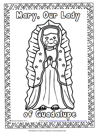 Free Our Lady of Guadalupe Coloring Page - Classroom Freebies
