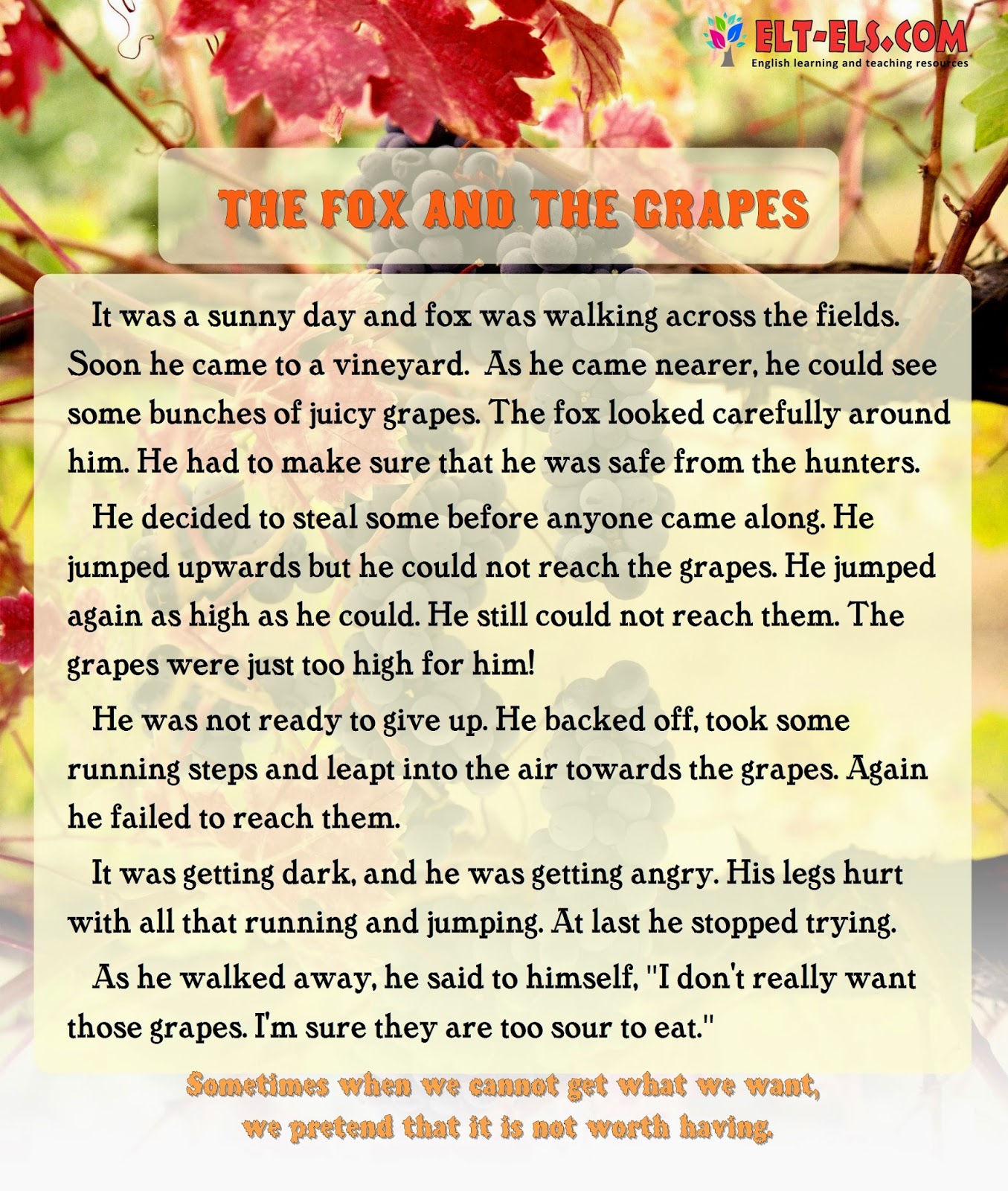 The fox and the grapes
