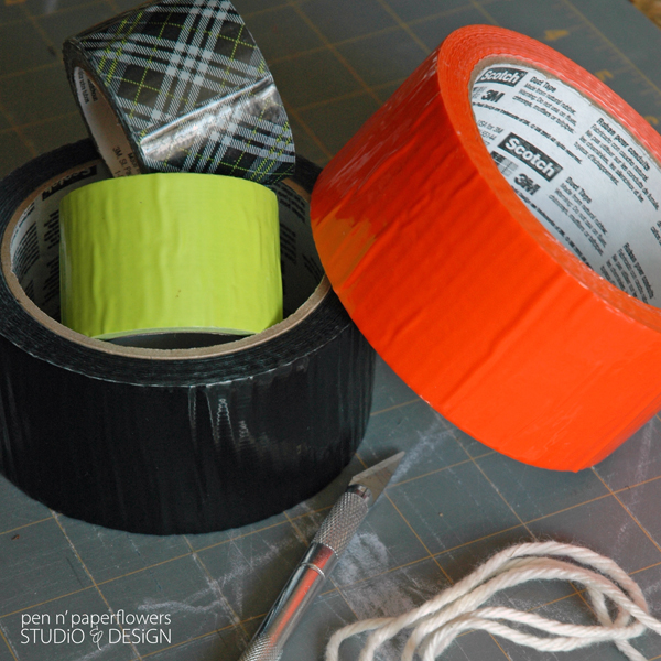 Pen Paper Flowers Craft Scotch Duct Tape Decor